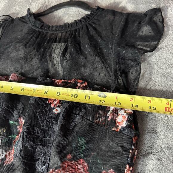 ADRIANNA PAPELL Womens Dress Sz 2 Black Whimsigoth Cocktail Coquette Dark Fairy - Picture 8 of 13